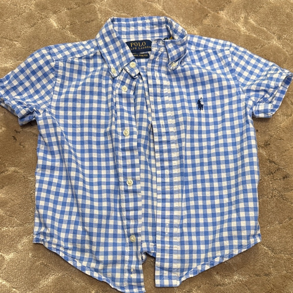 Polo by Ralph Lauren Kids Blue Gingham Shirt